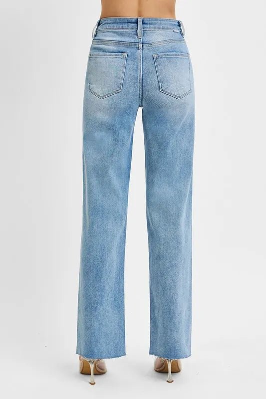 RISEN Tummy Control Rise Straight Jeans - Minnie's Treasure Boutique