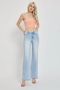 RISEN Wide Leg V Dipped Front Waist Jeans - Minnie's Treasure Boutique