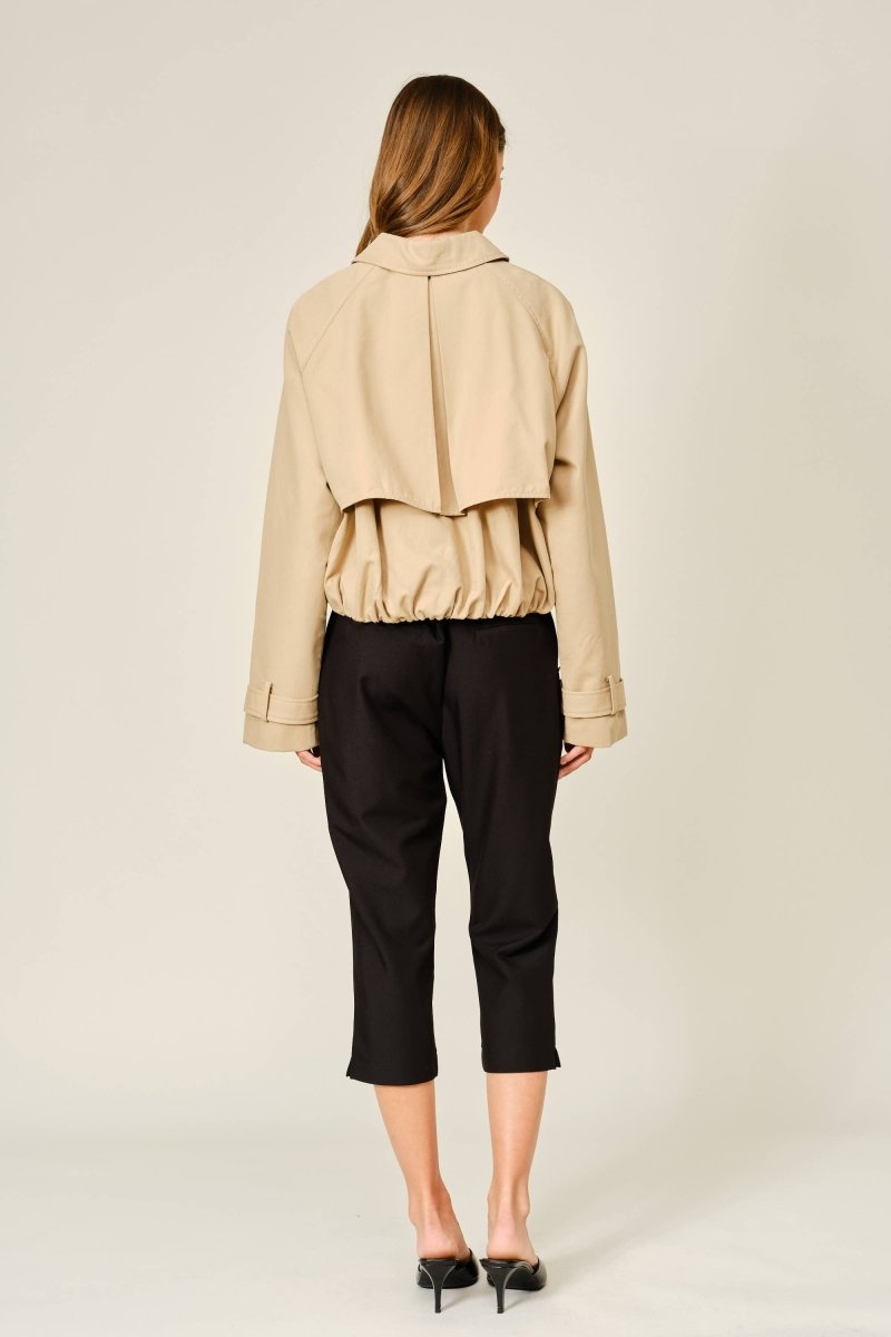 Sara Black Woven Capri Pants