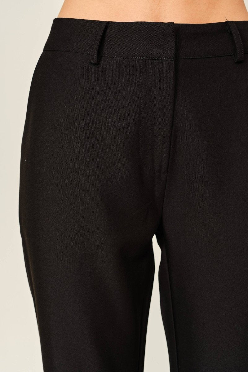 Sara Black Woven Capri Pants