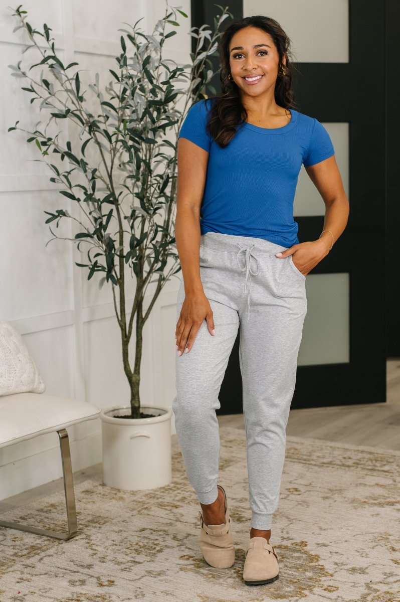 Scoop Necked Tee in Classic Blue