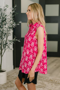 Sea Spray Collared Sleeveless Top in Floral