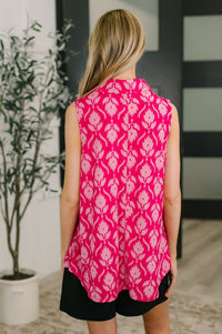 Sea Spray Collared Sleeveless Top in Floral