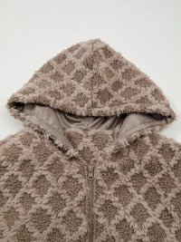 Sherpa Zip Up Side Pocket Hooded Jacket