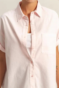 Short Sleeve Button Down Oversized Shirt