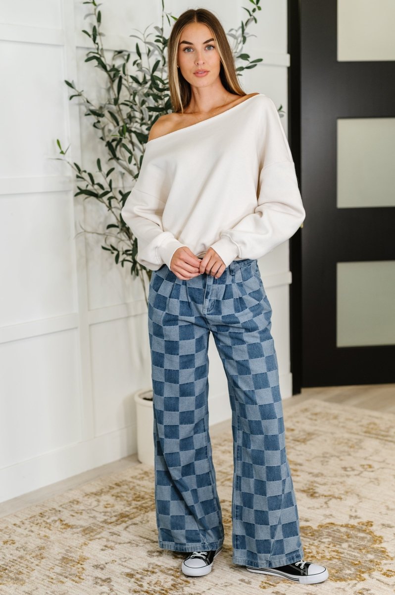 Side Hustle Off Shoulder Long Sleeve Top