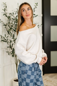Side Hustle Off Shoulder Long Sleeve Top