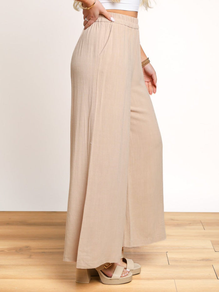 Sienna Linen Blend Wide Leg Pants - Minnie's Treasure Boutique