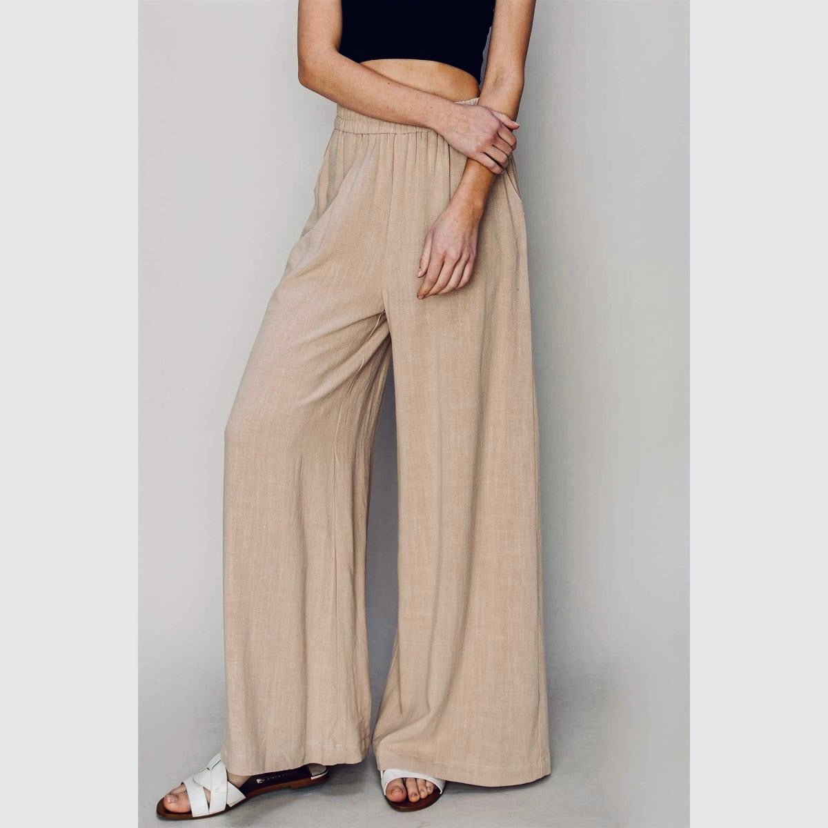 Sienna Linen Blend Wide Leg Pants