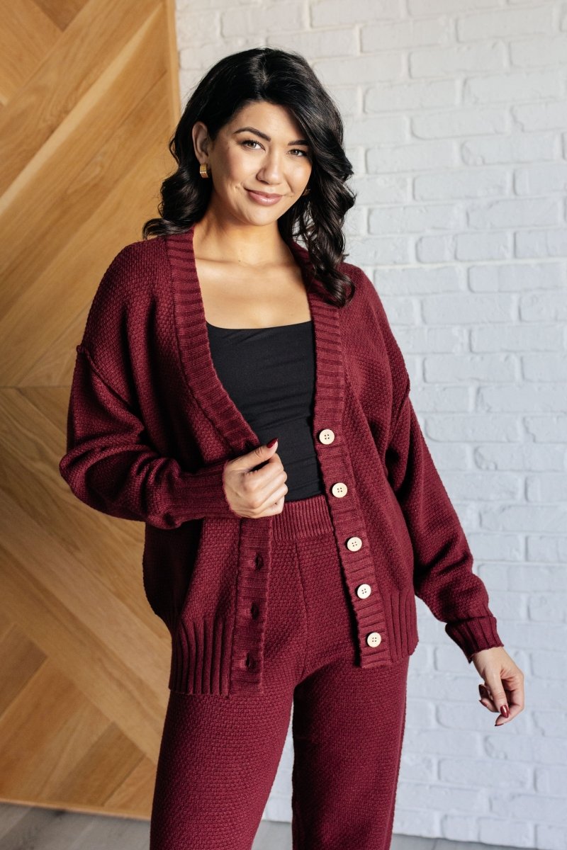 Simple Solution Knit Set in Wine