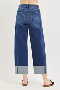 Slouchy Crop Barrel Cuffed Jeans