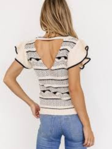 Summer Nights Black and Cream Top