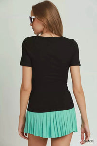Sweetheart Neckline Front Double - Lined Top