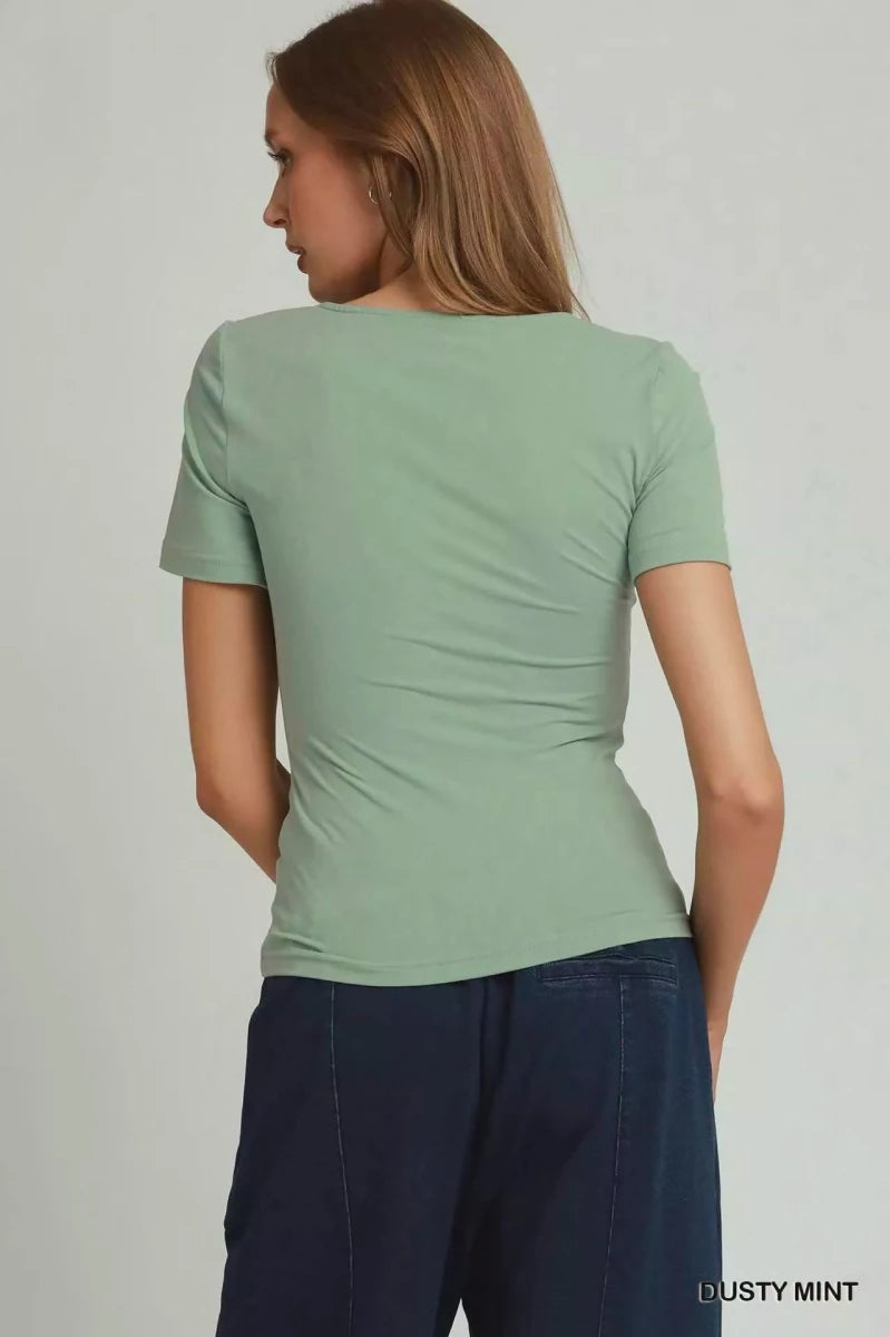 Sweetheart Neckline Front Double - Lined Top