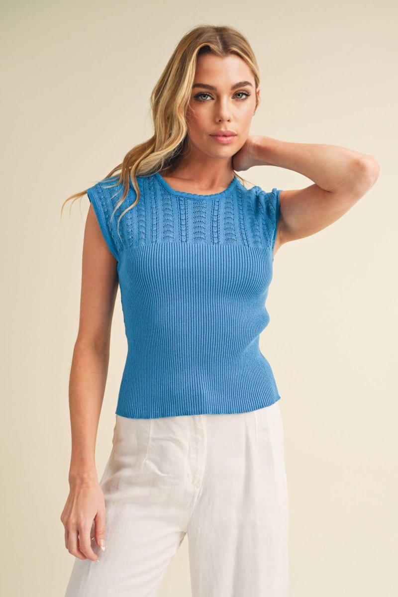 Taria High Neck Knit Top