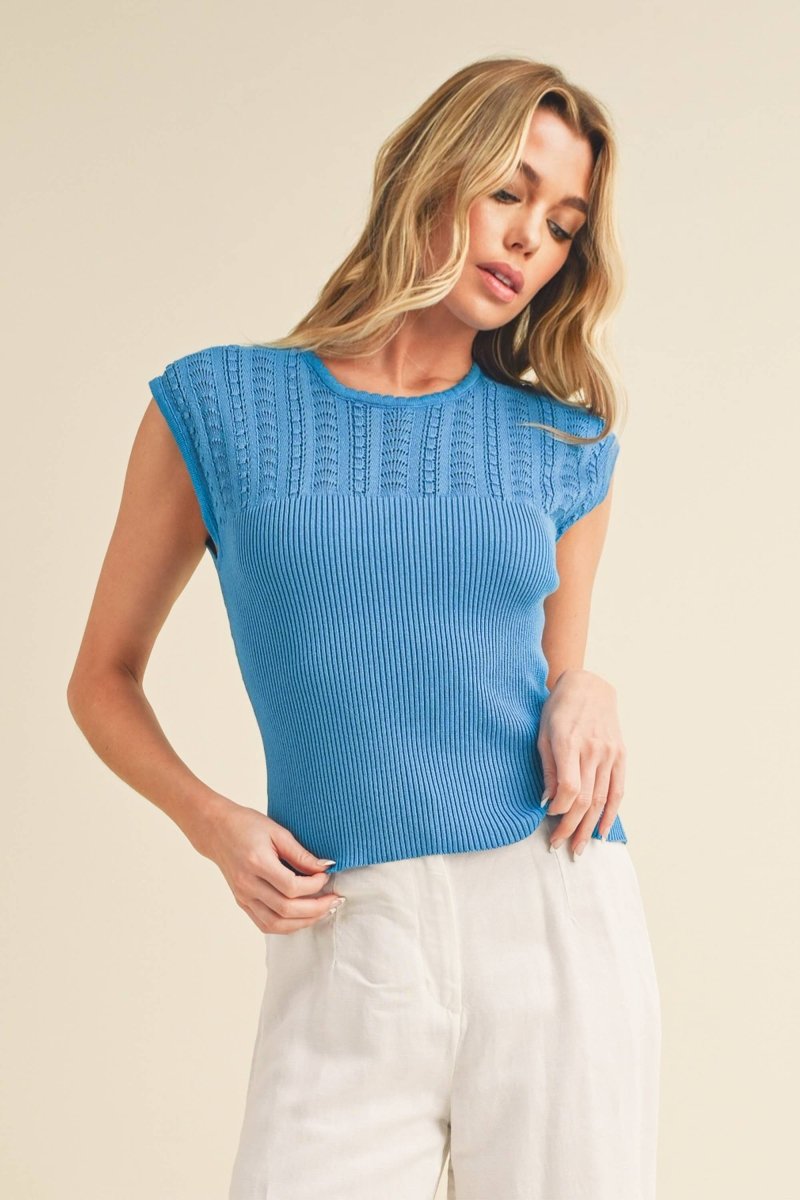 Taria High Neck Knit Top