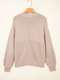 Texture Knitted Dropped Shoulder Sweater