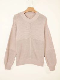 Texture Knitted Dropped Shoulder Sweater