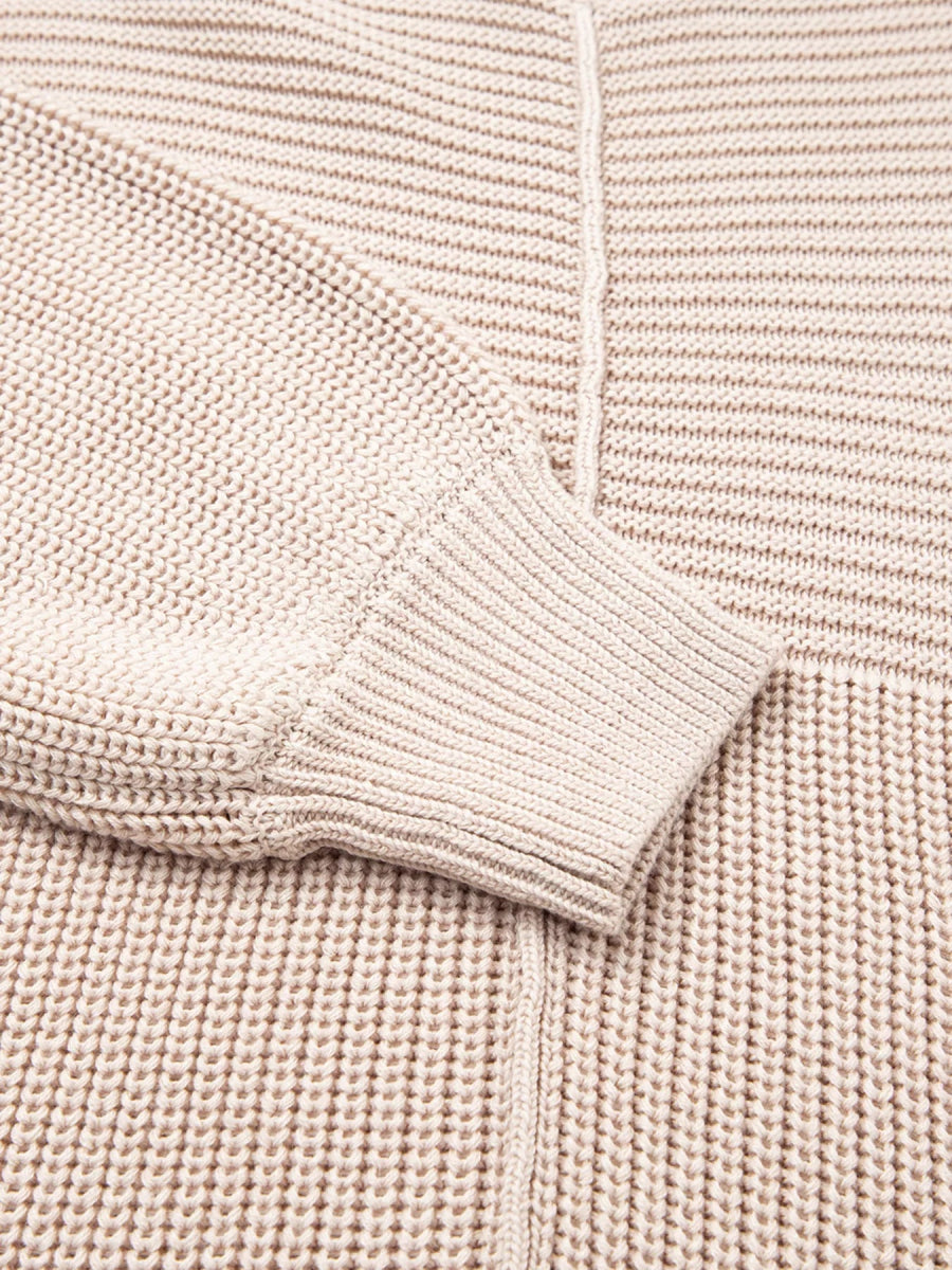 Texture Knitted Dropped Shoulder Sweater