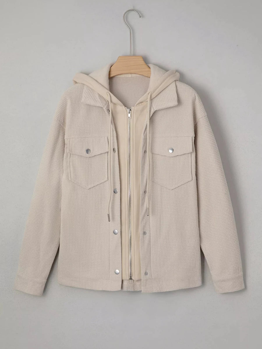 Thermal Knit Textured Hooded Jacket