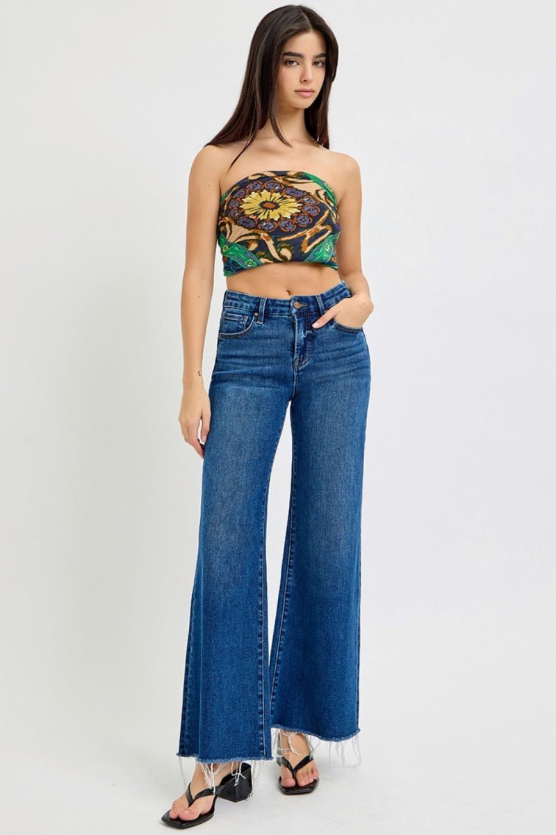 Tummy Control High Rise Wide Leg Jeans