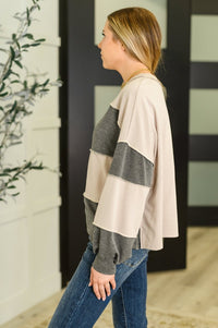 Two - Tone Take Drop Shoulder Top