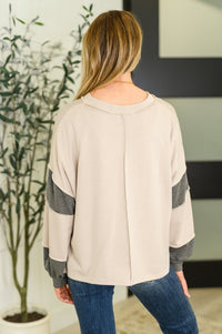 Two - Tone Take Drop Shoulder Top