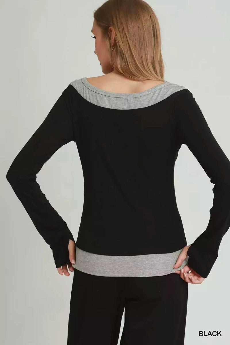 Umgee Layered Long Sleeve Top