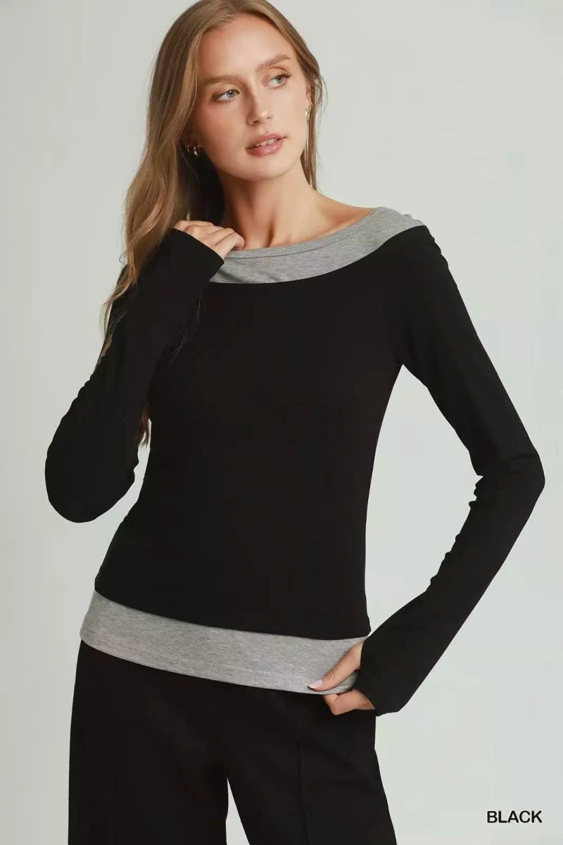 Umgee Layered Long Sleeve Top