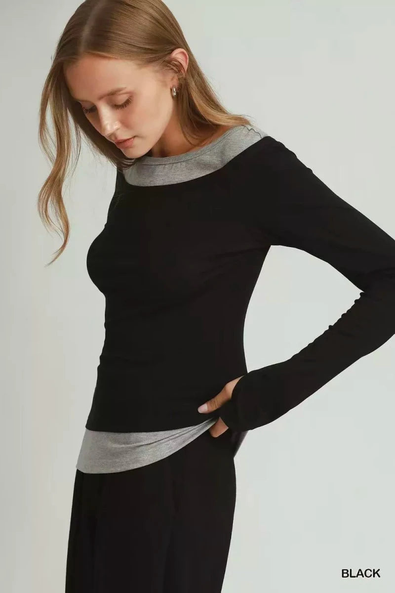 Umgee Layered Long Sleeve Top