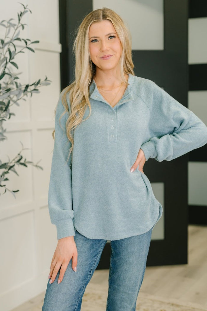 Urban Scooped Hi - Low Long Top - Blue Grey