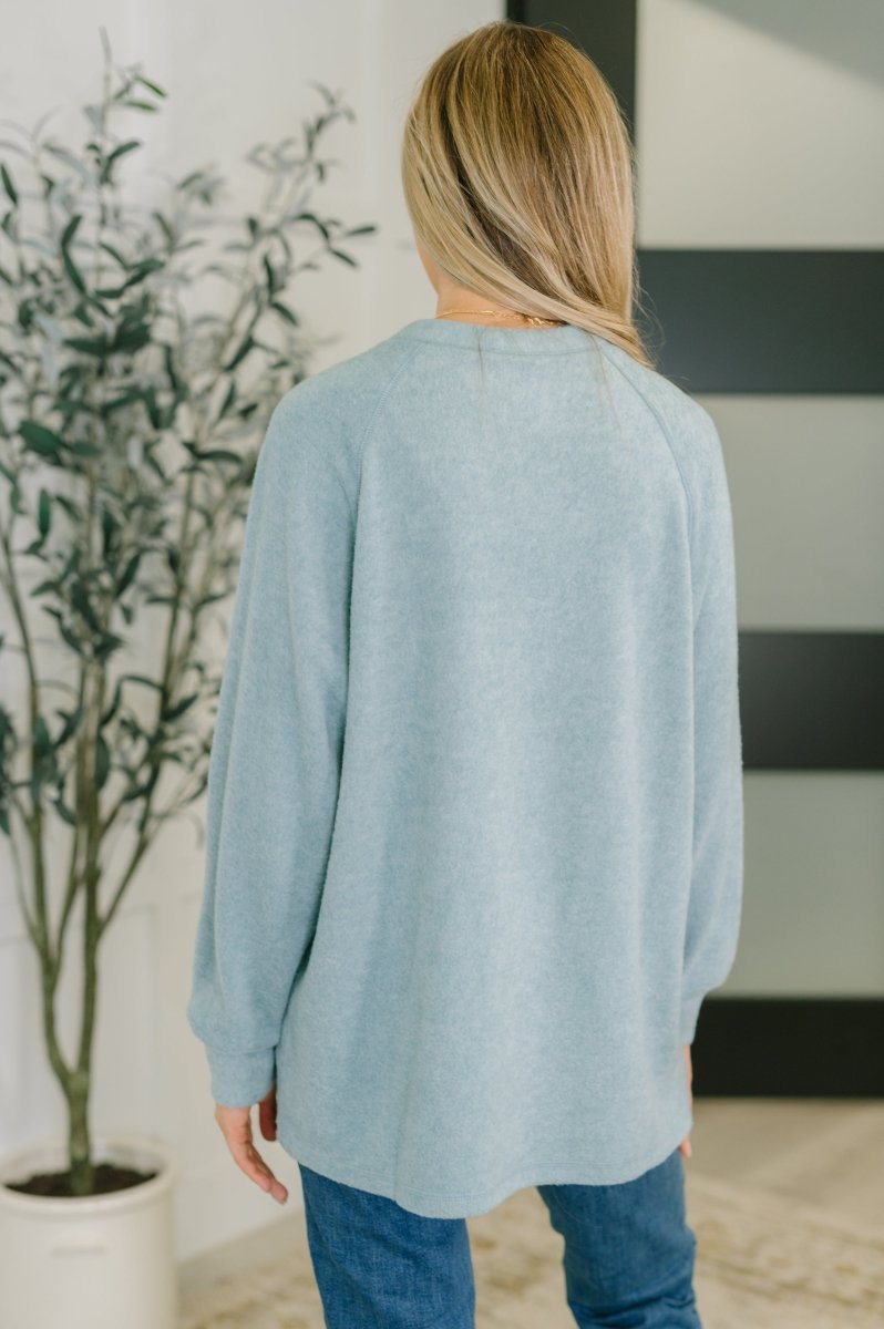 Urban Scooped Hi - Low Long Top - Blue Grey