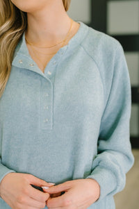 Urban Scooped Hi - Low Long Top - Blue Grey