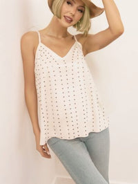 Vanilla Sky Studded Faux Suede Cami Top