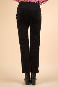 Velvet Bootcut Pants In Black