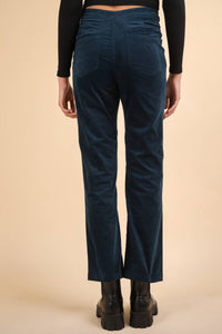 Velvet Bootcut Pants In Teal