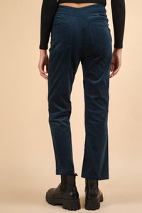 Velvet Bootcut Pants In Teal