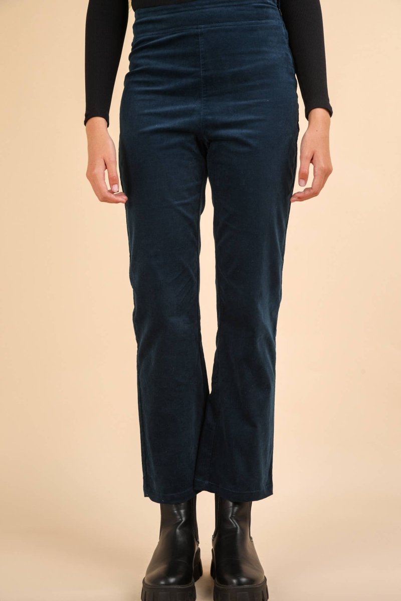 Velvet Bootcut Pants In Teal