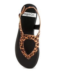Venusa Leopard Print Buckled Flats