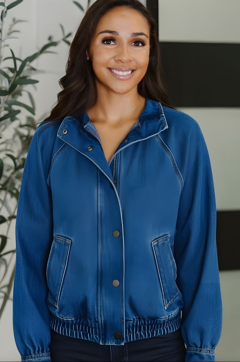 Josephine Denim Bomber Jacket