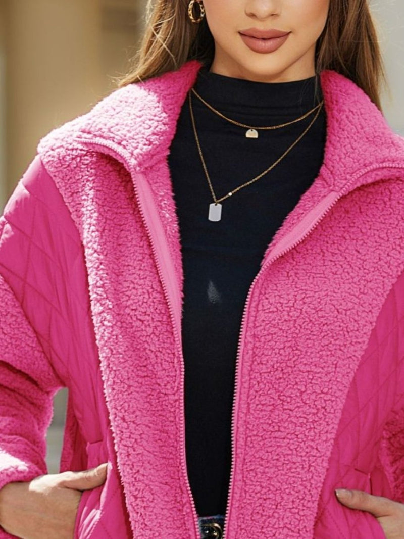 Zip - Up Collared Neck Jacket