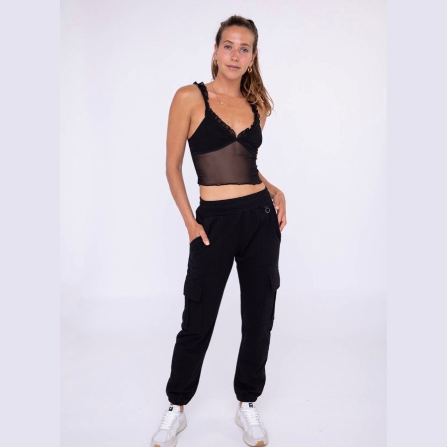 Black Utility Athleisure Joggers with Pockets-Minnie's Treasure Boutique