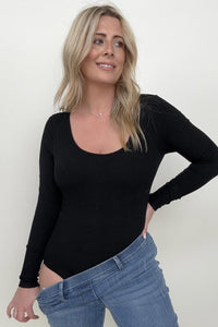 Fawnfit Ribbed Built-In Bra Long Sleeve Bodysuit-Minnie's Treasure Boutique