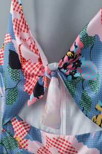 Floral Tied Cutout Split Spaghetti Strap Dress-Minnie's Treasure Boutique