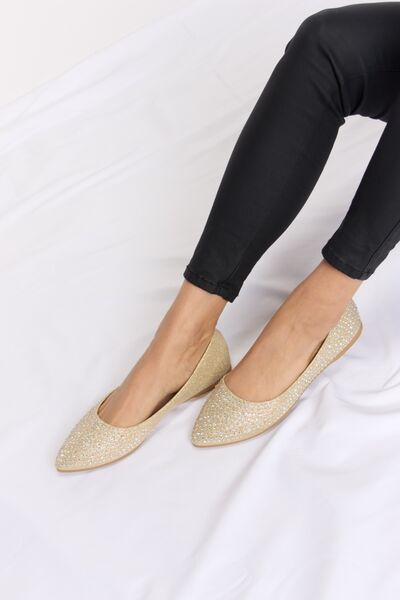 Forever Link Rhinestone Point Toe Flats