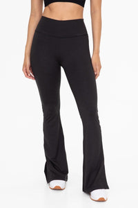 Melange Slit Flare Leggings