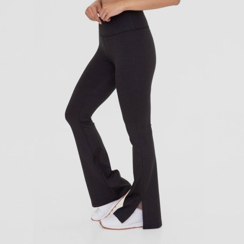 Melange Slit Flare Leggings