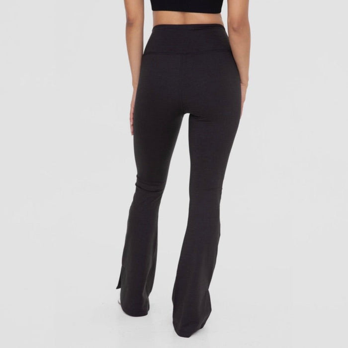 Melange Slit Flare Leggings