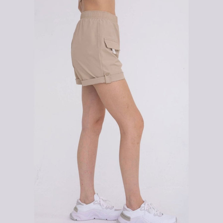High-Waisted Relaxed Fit Cargo Shorts