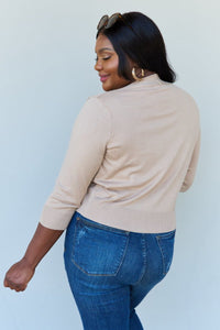 My Favorite 3/4 Sleeve Cropped Cardigan in Khaki-Minnie's Treasure Boutique
